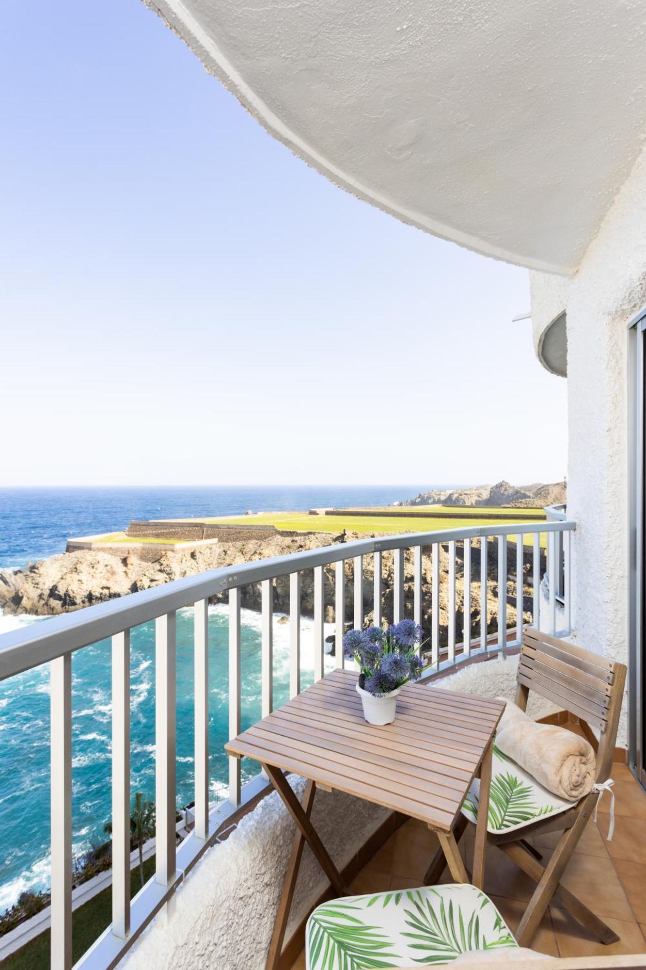 Cozy Seafront Studio With Balcony & Ocean Views San Marcos  Luaran gambar
