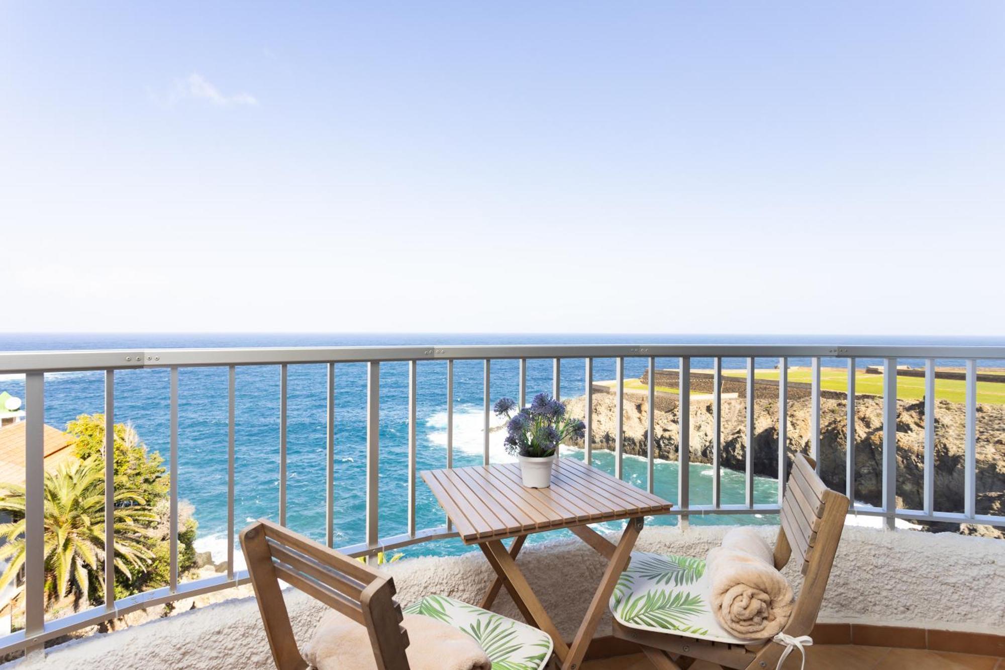 Cozy Seafront Studio With Balcony & Ocean Views San Marcos  Luaran gambar